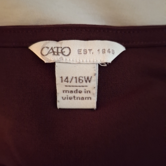 Cato Women's Burgandy Cut Out Tunic Blouse - Picture 5 of 7